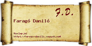 Faragó Daniló névjegykártya